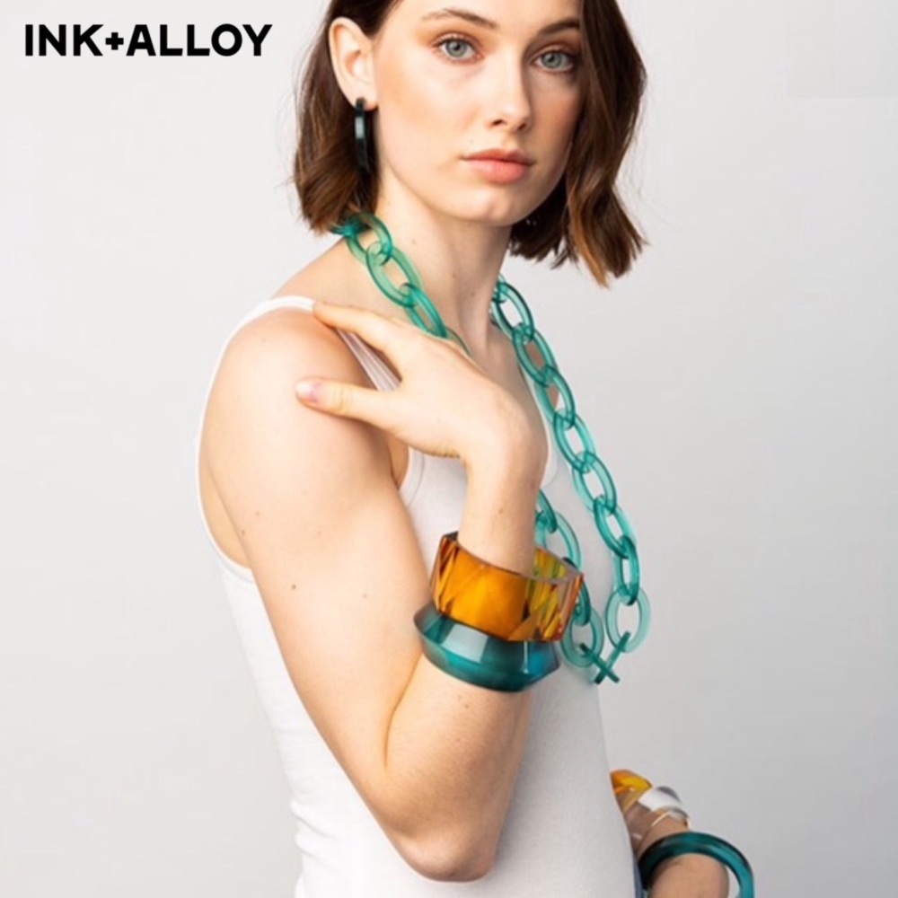 Ink + Alloy Lucite Oval Chainlink Necklace
